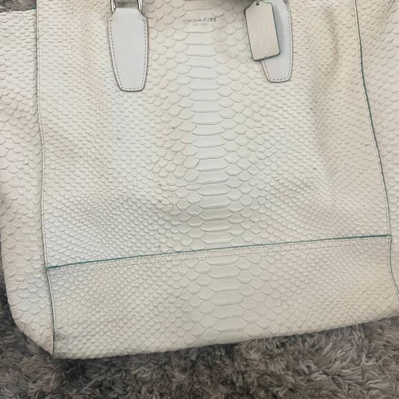 Coach $900 Legacy Python North South Tanner Tote Chalk White Handbag 23416 - Picture 10 of 12